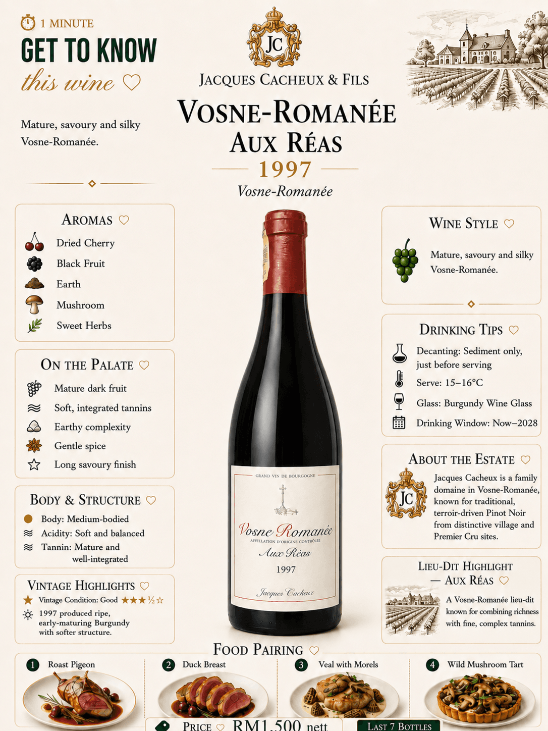 Jacques Cacheux Vosne-Romanée "Aux Réas"